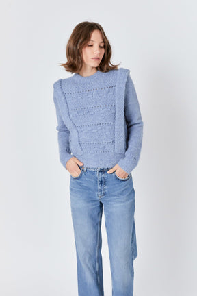 ENDLESS ROSE - Chunky Wool Knit Detailed Sweater - SWEATERS & KNITS available at Objectrare