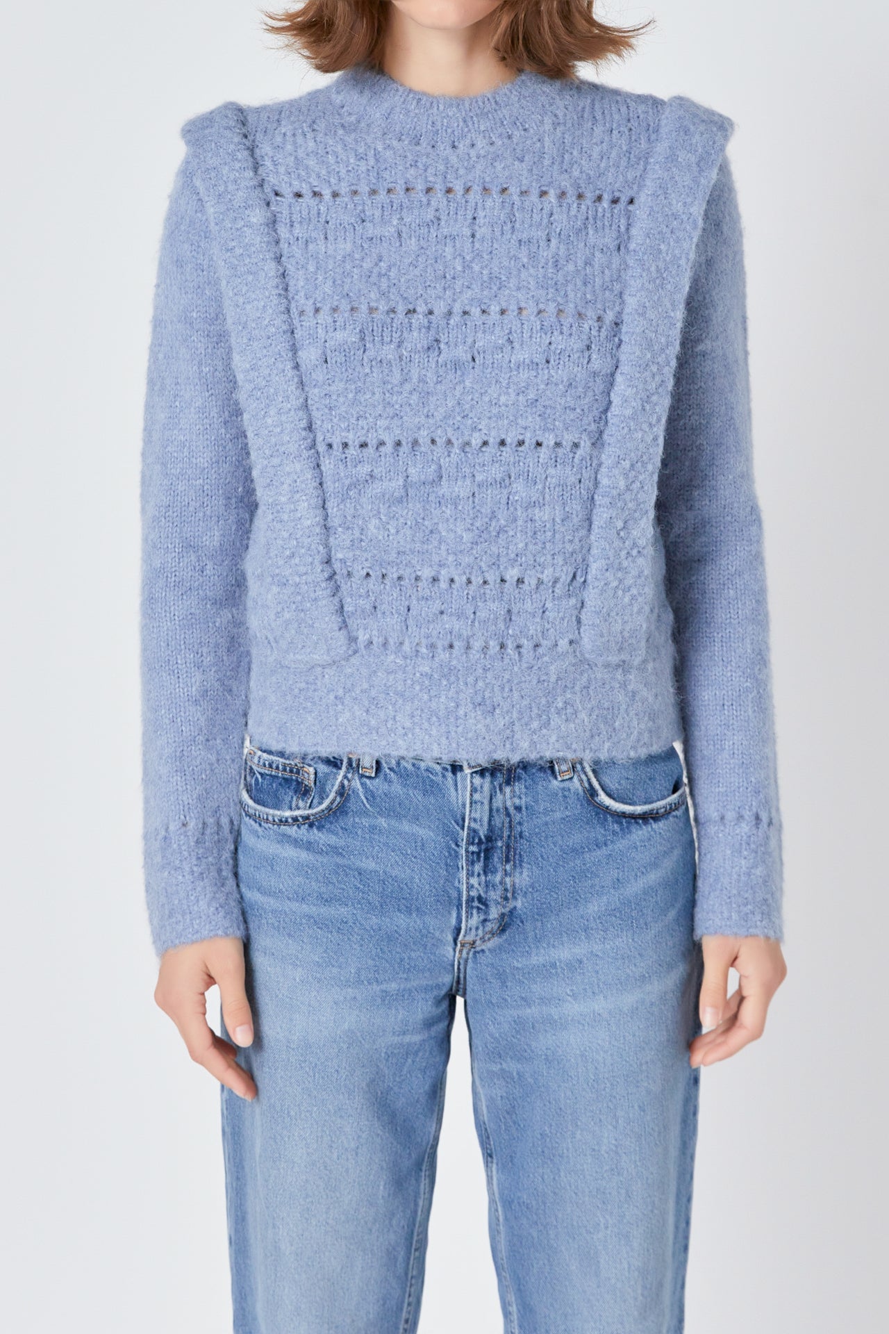 ENDLESS ROSE - Chunky Wool Knit Detailed Sweater - SWEATERS & KNITS available at Objectrare