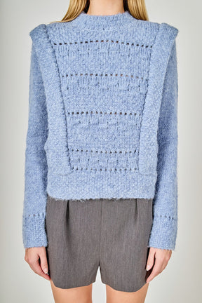 ENDLESS ROSE - Chunky Wool Knit Detailed Sweater - SWEATERS & KNITS available at Objectrare