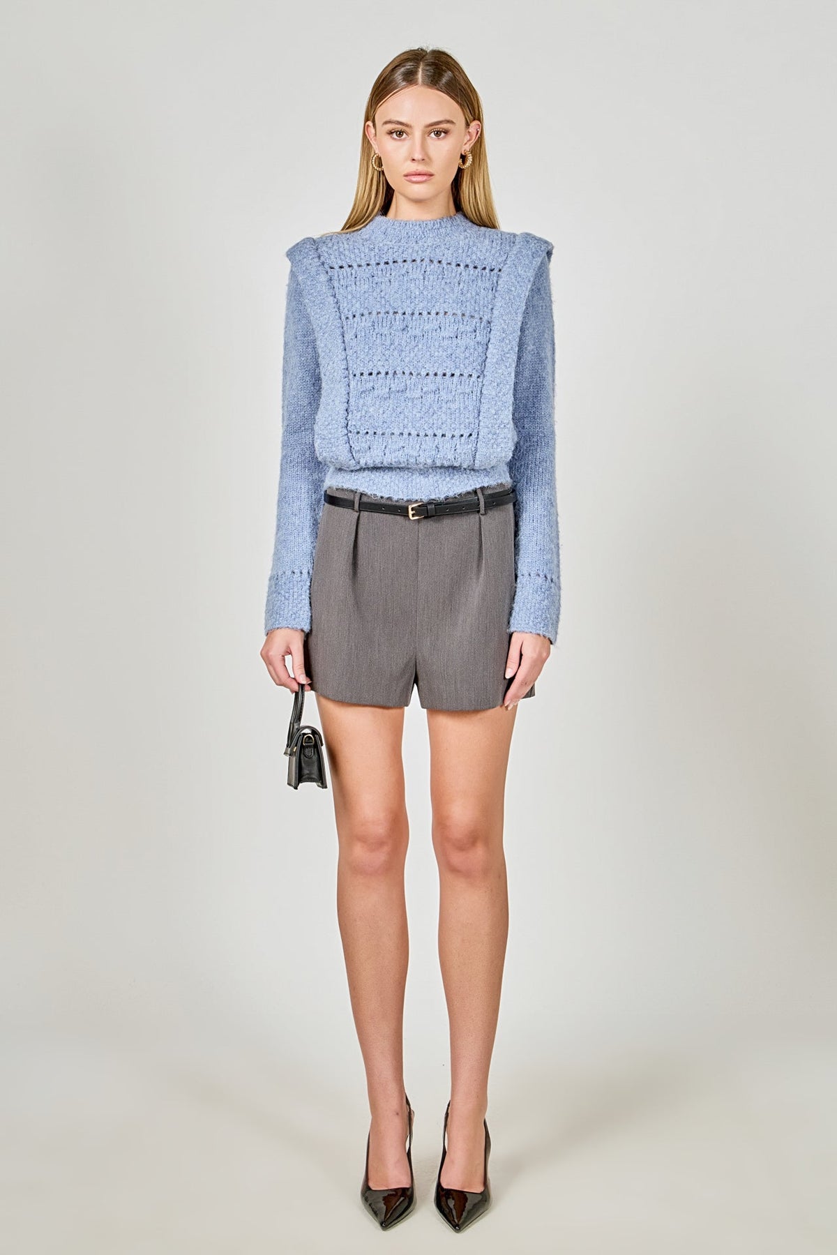 Chunky Wool Knit Detailed Sweater