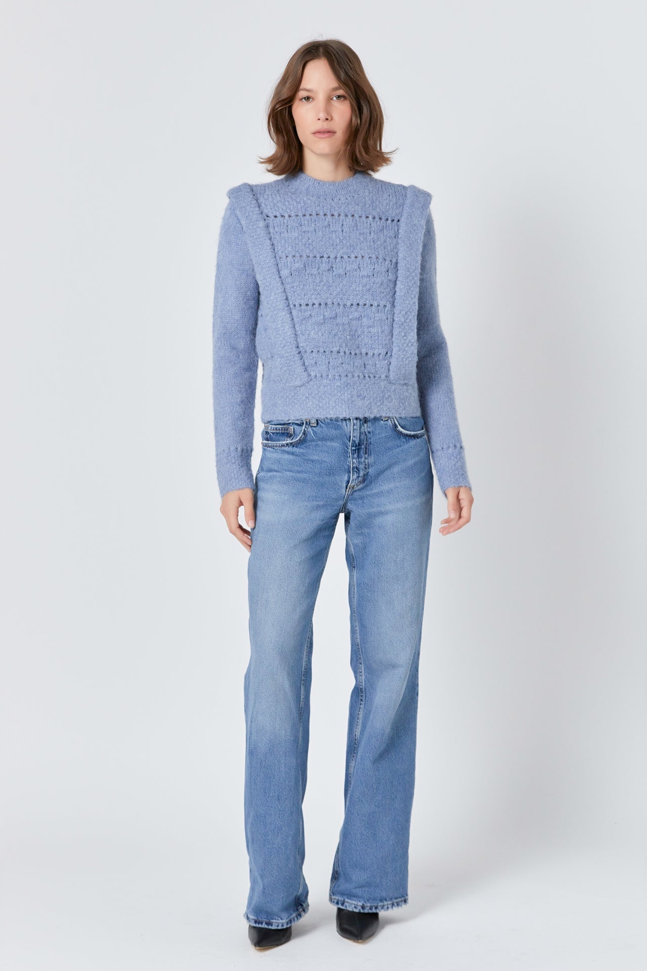 ENDLESS ROSE - Chunky Wool Knit Detailed Sweater - SWEATERS & KNITS available at Objectrare