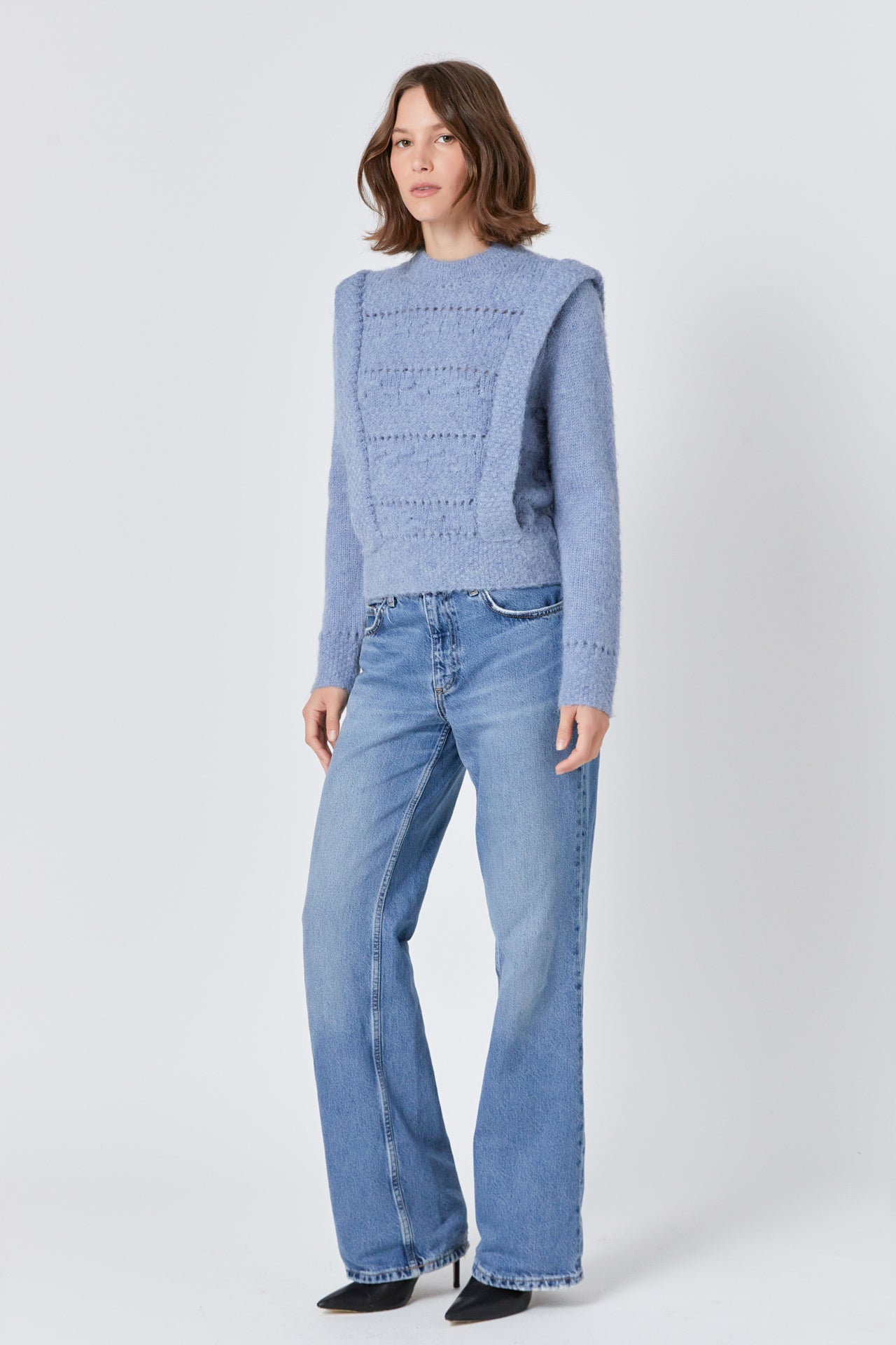 ENDLESS ROSE - Chunky Wool Knit Detailed Sweater - SWEATERS & KNITS available at Objectrare