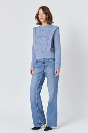 ENDLESS ROSE - Chunky Wool Knit Detailed Sweater - SWEATERS & KNITS available at Objectrare