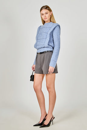 ENDLESS ROSE - Chunky Wool Knit Detailed Sweater - SWEATERS & KNITS available at Objectrare