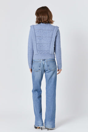 ENDLESS ROSE - Chunky Wool Knit Detailed Sweater - SWEATERS & KNITS available at Objectrare