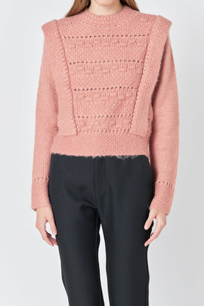 ENDLESS ROSE - Chunky Wool Knit Detailed Sweater - SWEATERS & KNITS available at Objectrare