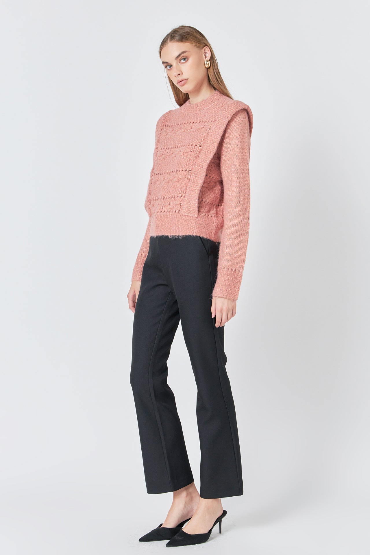 ENDLESS ROSE - Endless Rose - Chunky Wool Knit Detailed Sweater - SWEATERS & KNITS available at Objectrare