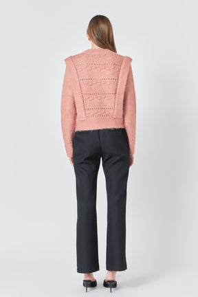 ENDLESS ROSE - Chunky Wool Knit Detailed Sweater - SWEATERS & KNITS available at Objectrare