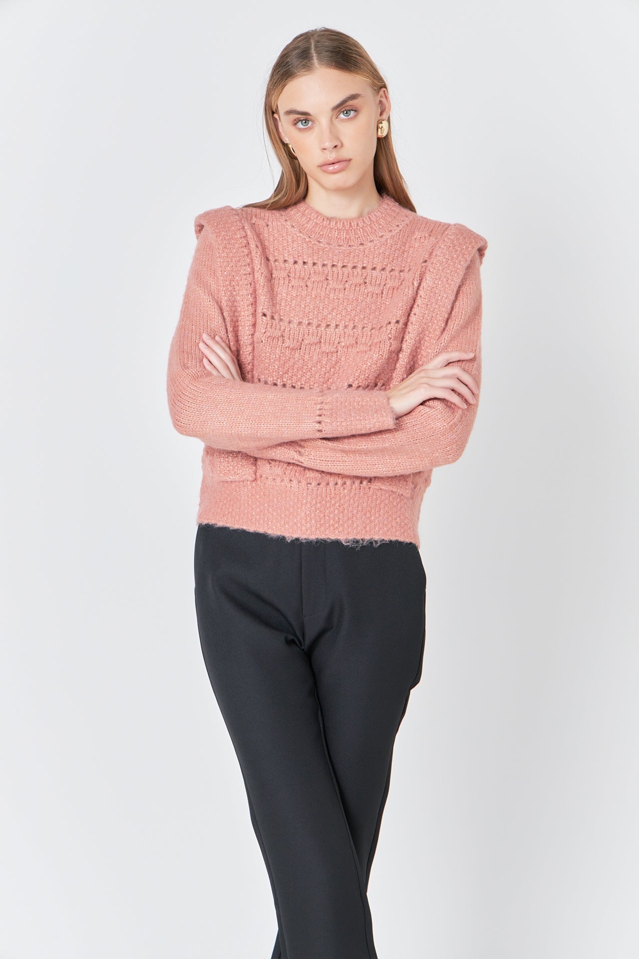 ENDLESS ROSE - Chunky Wool Knit Detailed Sweater - SWEATERS & KNITS available at Objectrare