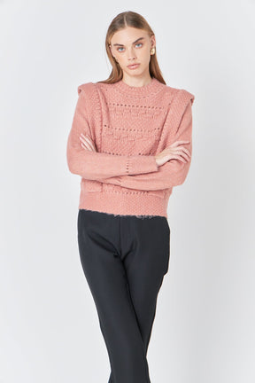 ENDLESS ROSE - Endless Rose - Chunky Wool Knit Detailed Sweater - SWEATERS & KNITS available at Objectrare