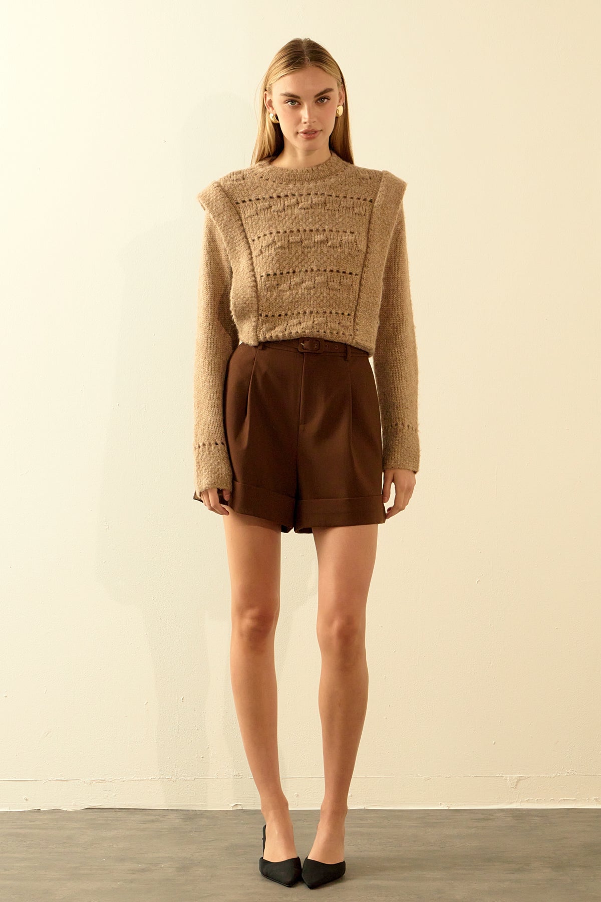 ENDLESS ROSE - Chunky Wool Knit Detailed Sweater - SWEATERS & KNITS available at Objectrare