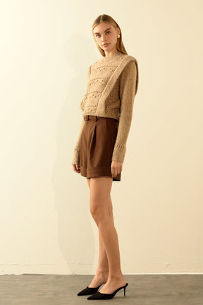 ENDLESS ROSE - Chunky Wool Knit Detailed Sweater - SWEATERS & KNITS available at Objectrare