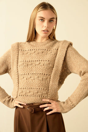 ENDLESS ROSE - Chunky Wool Knit Detailed Sweater - SWEATERS & KNITS available at Objectrare