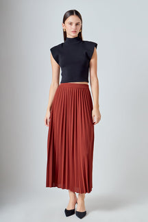 ENDLESS ROSE - Pleated Maxi Skirt - SKIRTS available at Objectrare