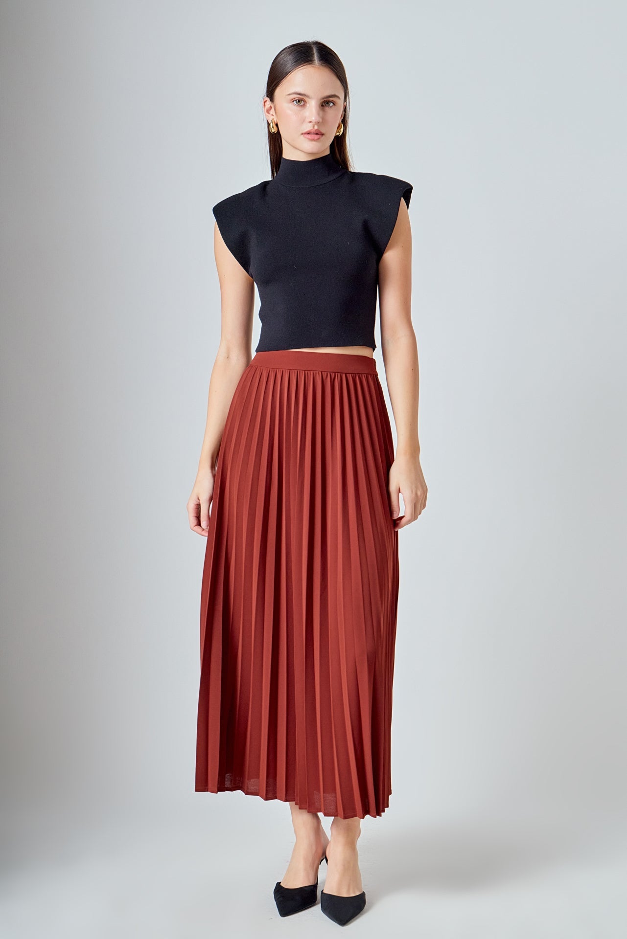 スカート Random Pleated Maxi Skirt Pleated Maxi Skirt