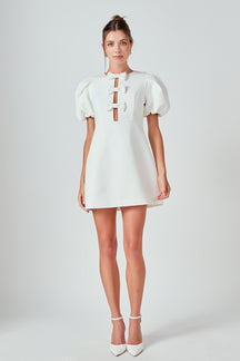 MARSY - Bow Cutout Mini Dress - DRESSES available at Objectrare