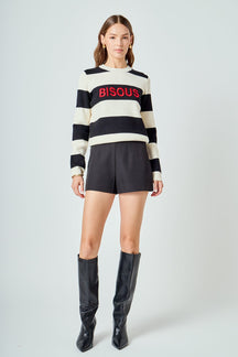 ENDLESS ROSE - Bisous Striped Sweater - SWEATERS & KNITS available at Objectrare