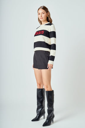 ENDLESS ROSE - Bisous Striped Sweater - SWEATERS & KNITS available at Objectrare
