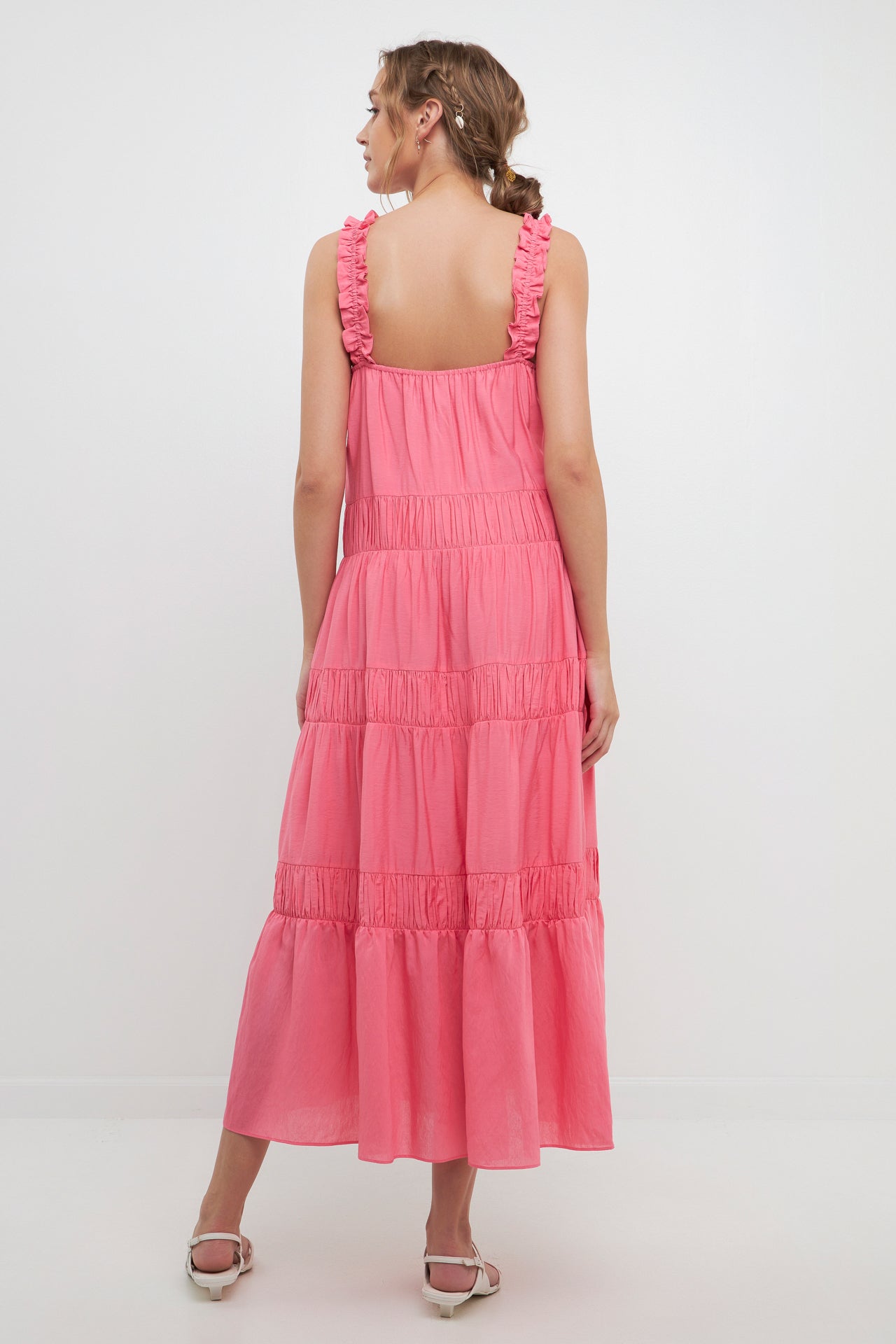 FREE THE ROSES - Ruched Layered Sweetheart Maxi Dress - DRESSES available at Objectrare