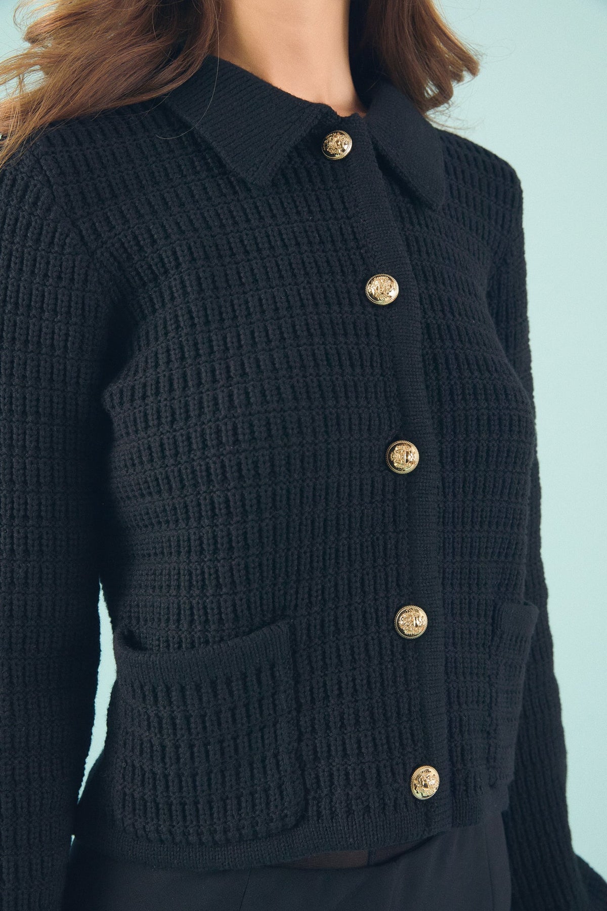 ENDLESS ROSE - Lanie Knit Sweater Collared Jacket - SWEATERS & KNITS available at Objectrare