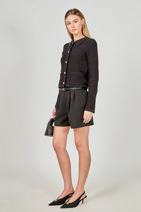 ENDLESS ROSE - Lanie Knit Sweater Collared Jacket - SWEATERS & KNITS available at Objectrare