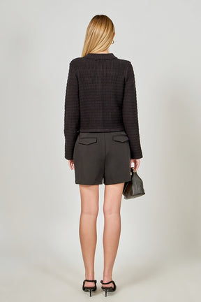 ENDLESS ROSE - Lanie Knit Sweater Collared Jacket - SWEATERS & KNITS available at Objectrare