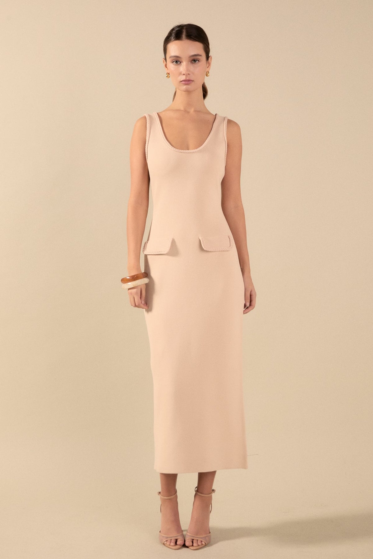 ENDLESS ROSE - Braided Knit Maxi Dress - DRESSES available at Objectrare