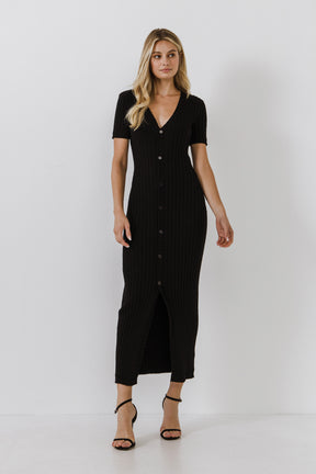 ENDLESS ROSE - Button down Knit Maxi Dress - DRESSES available at Objectrare