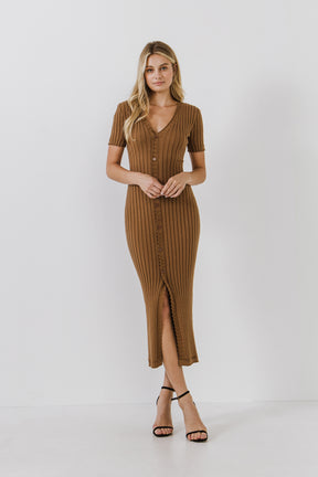 ENDLESS ROSE - Button down Knit Maxi Dress - DRESSES available at Objectrare