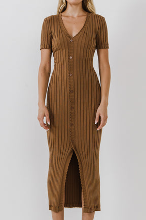 ENDLESS ROSE - Button down Knit Maxi Dress - DRESSES available at Objectrare