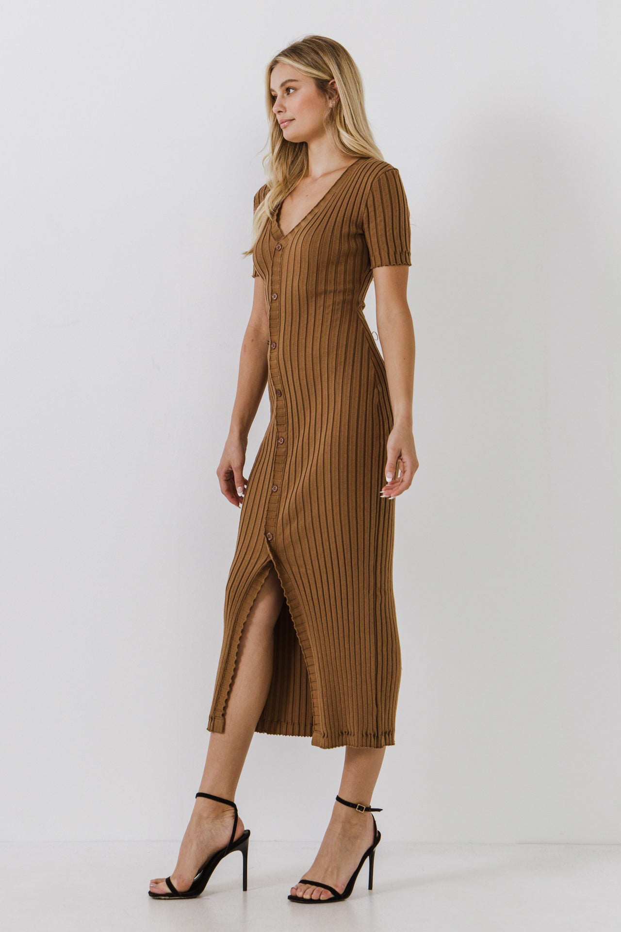 ENDLESS ROSE - Button down Knit Maxi Dress - DRESSES available at Objectrare