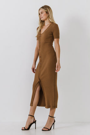 ENDLESS ROSE - Button down Knit Maxi Dress - DRESSES available at Objectrare