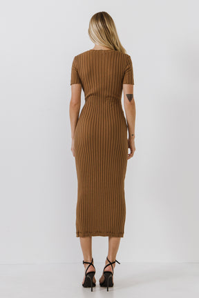 ENDLESS ROSE - Button down Knit Maxi Dress - DRESSES available at Objectrare