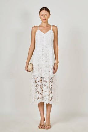 Sequined Lace Midi Dress