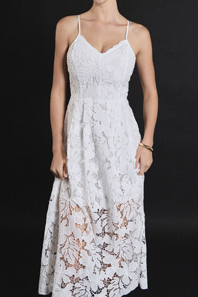 Sequined Lace Midi Dress