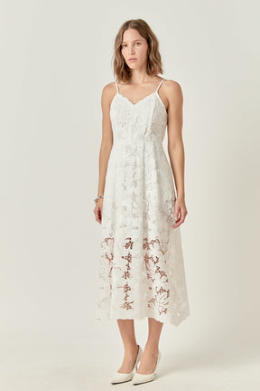 Sequined Lace Midi Dress