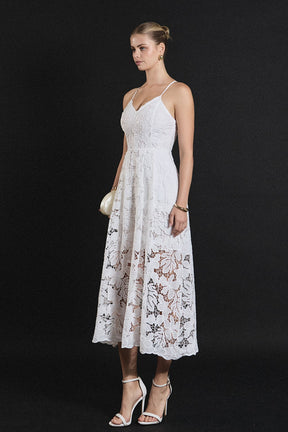 Sequined Lace Midi Dress