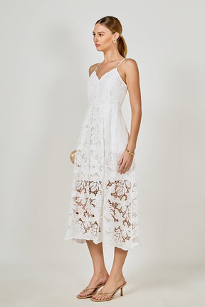 Sequined Lace Midi Dress