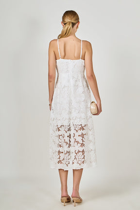 Sequined Lace Midi Dress