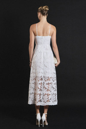 Sequined Lace Midi Dress