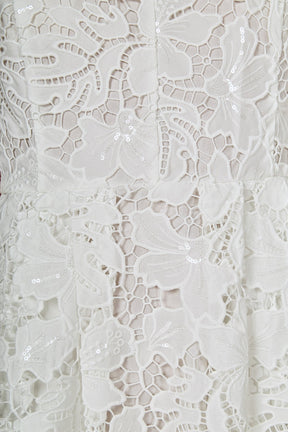 Sequined Lace Midi Dress