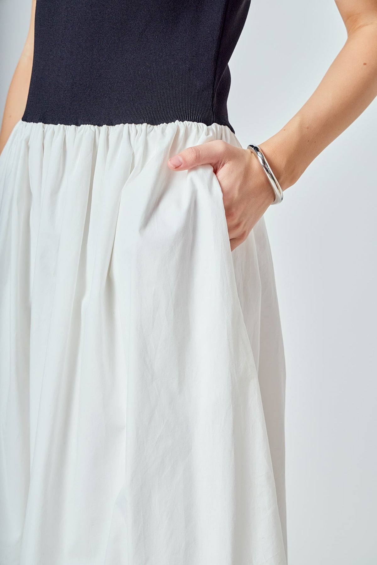 ENDLESS ROSE - Mix Media Knit Midi Dress - DRESSES available at Objectrare