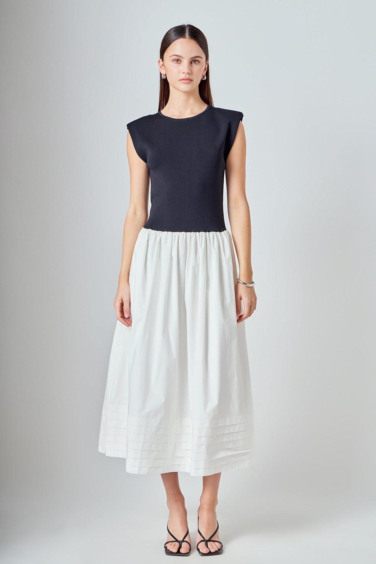 ENDLESS ROSE - Mix Media Knit Midi Dress - DRESSES available at Objectrare