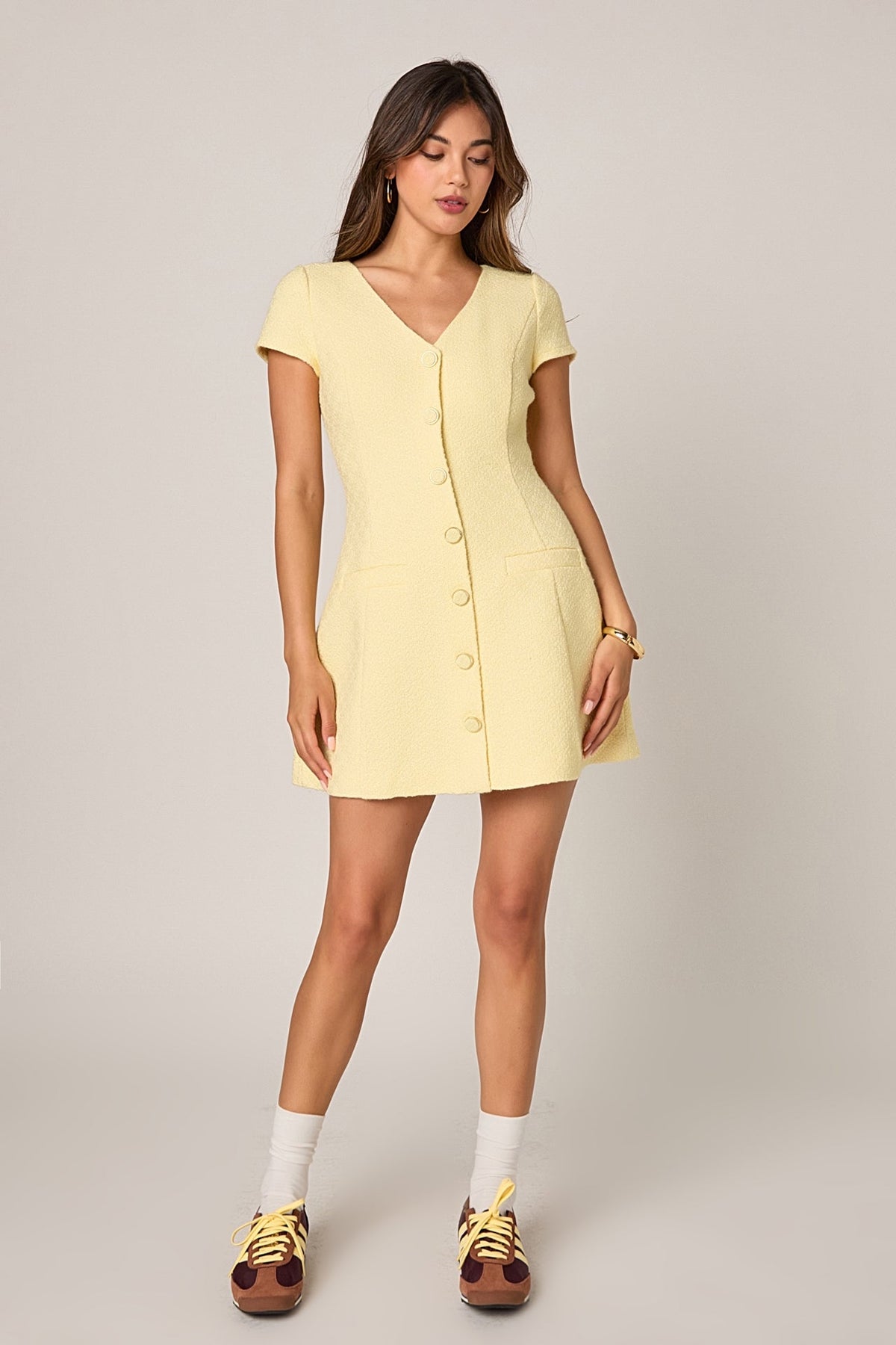 ENDLESS ROSE - Tweed A Line Mini Dress - DRESSES available at Objectrare