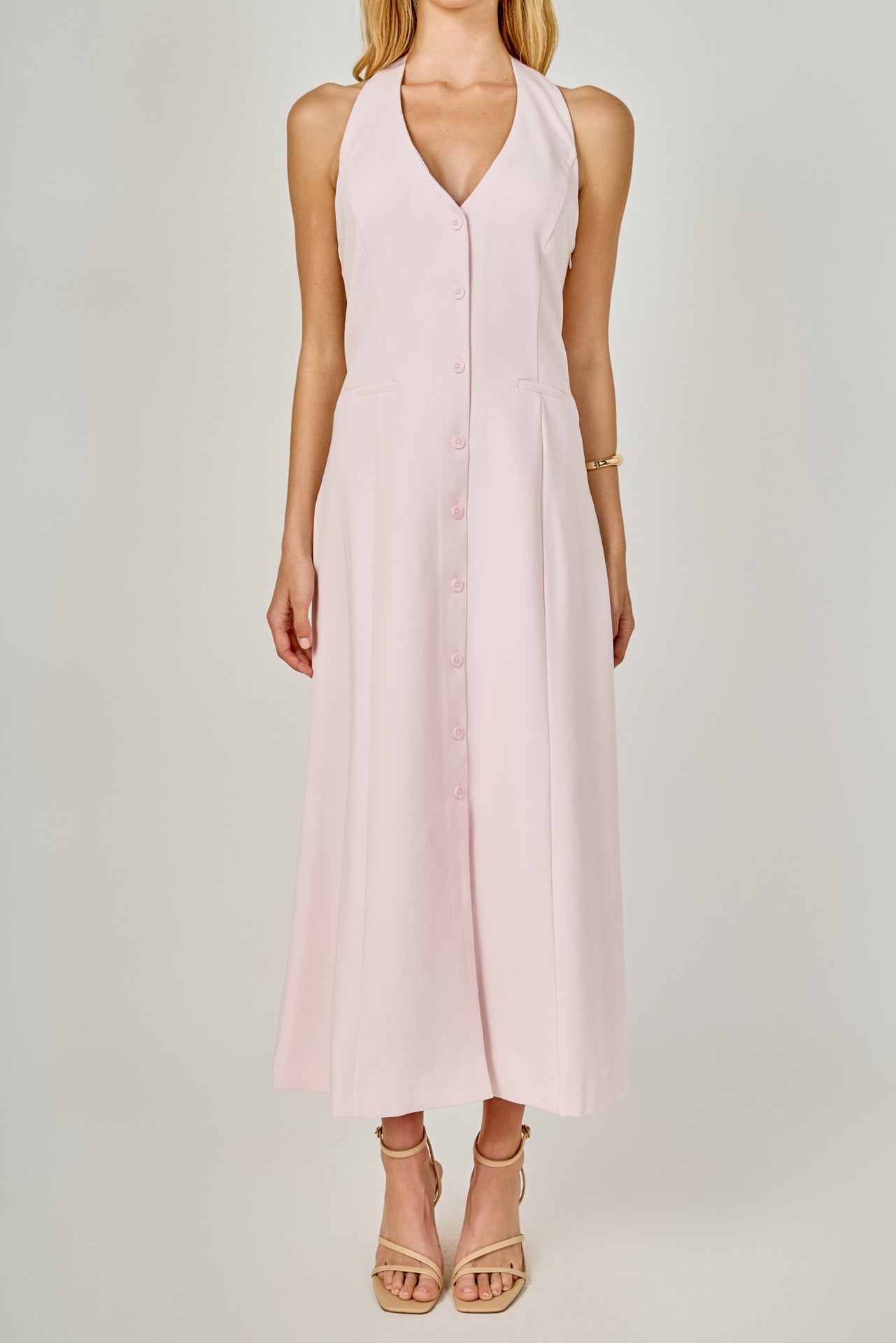 ENDLESS ROSE - Halter Midi Dress - DRESSES available at Objectrare