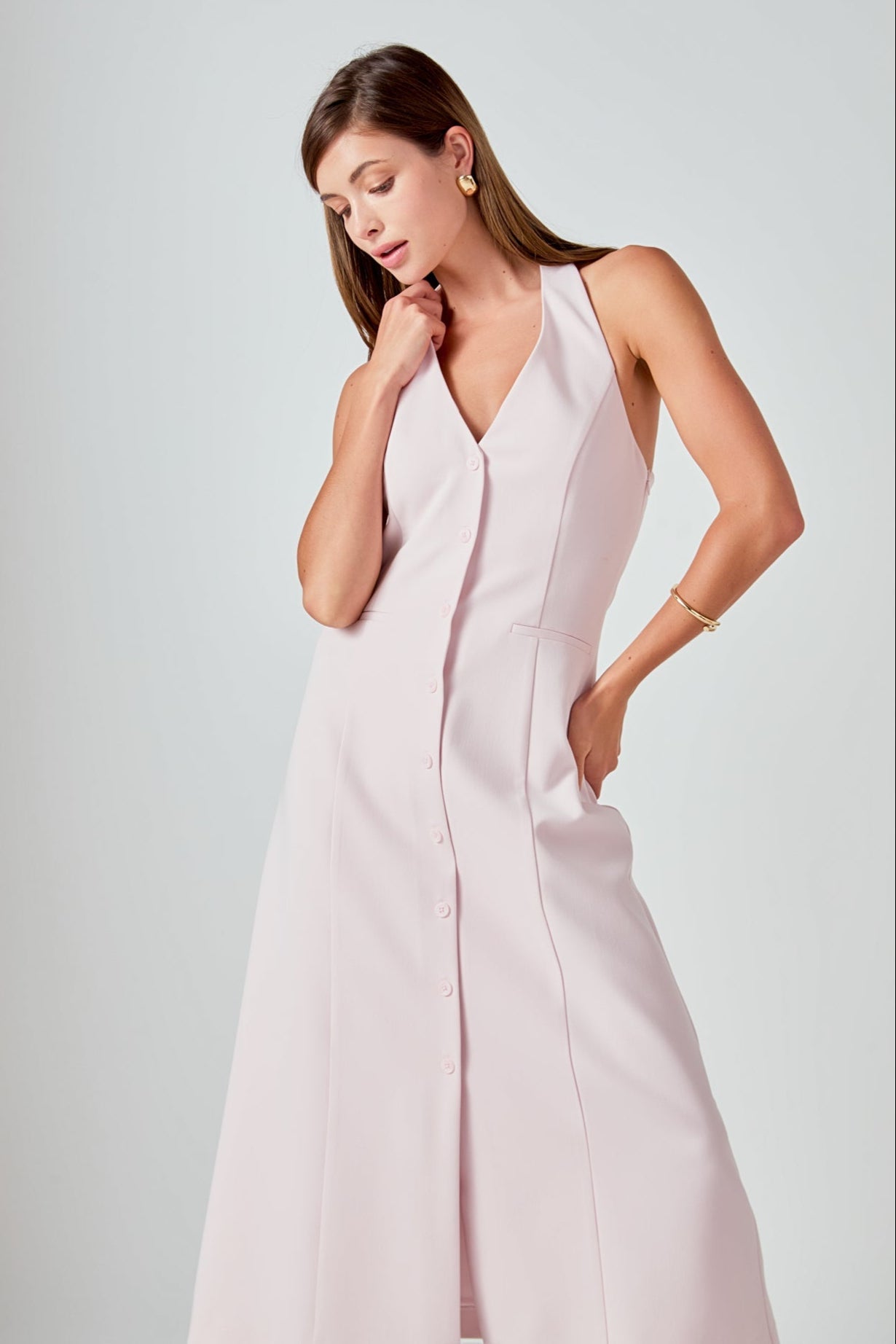 ENDLESS ROSE - Halter Midi Dress - DRESSES available at Objectrare