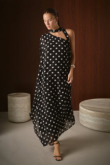 ENDLESS ROSE - Sash Polka Dot Maxi Dress - DRESSES available at Objectrare