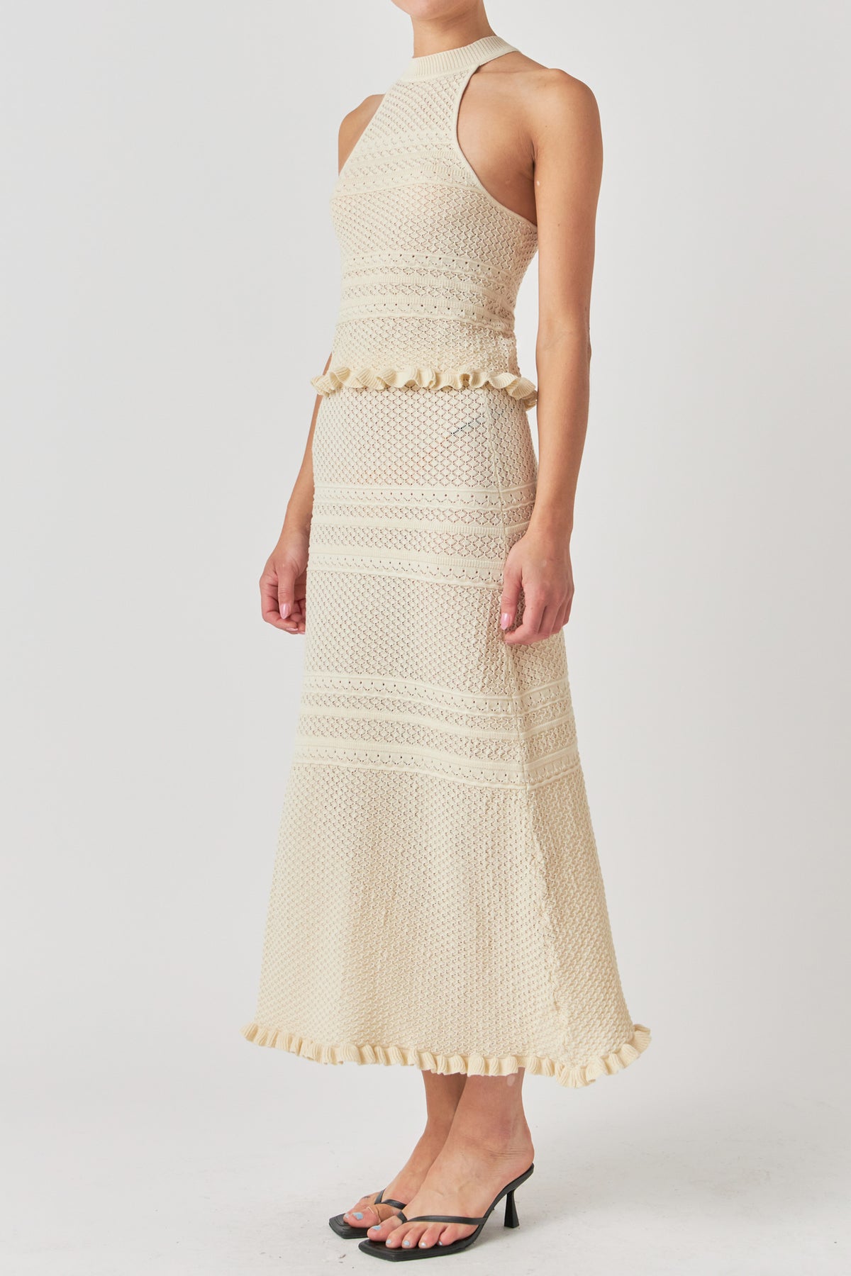 Knit Pointelle Racerback Top