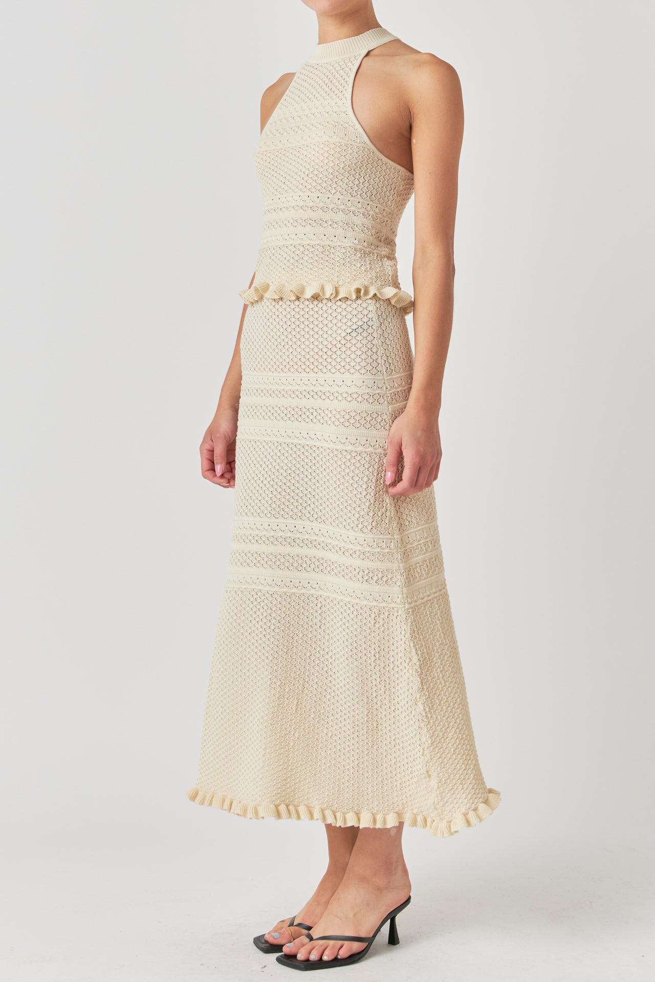 Knit Pointelle Racerback Top