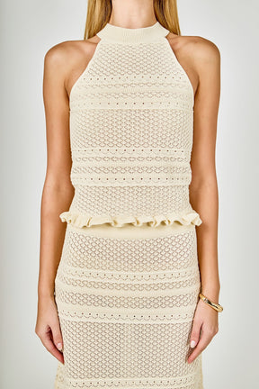 ENDLESS ROSE - Knit Pointelle Racerback Top - TOPS available at Objectrare